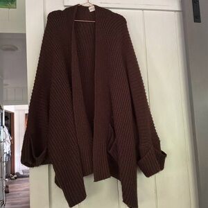 Indigo Luna- Oversized Chunky Cardigan - Brown ONE SIZE